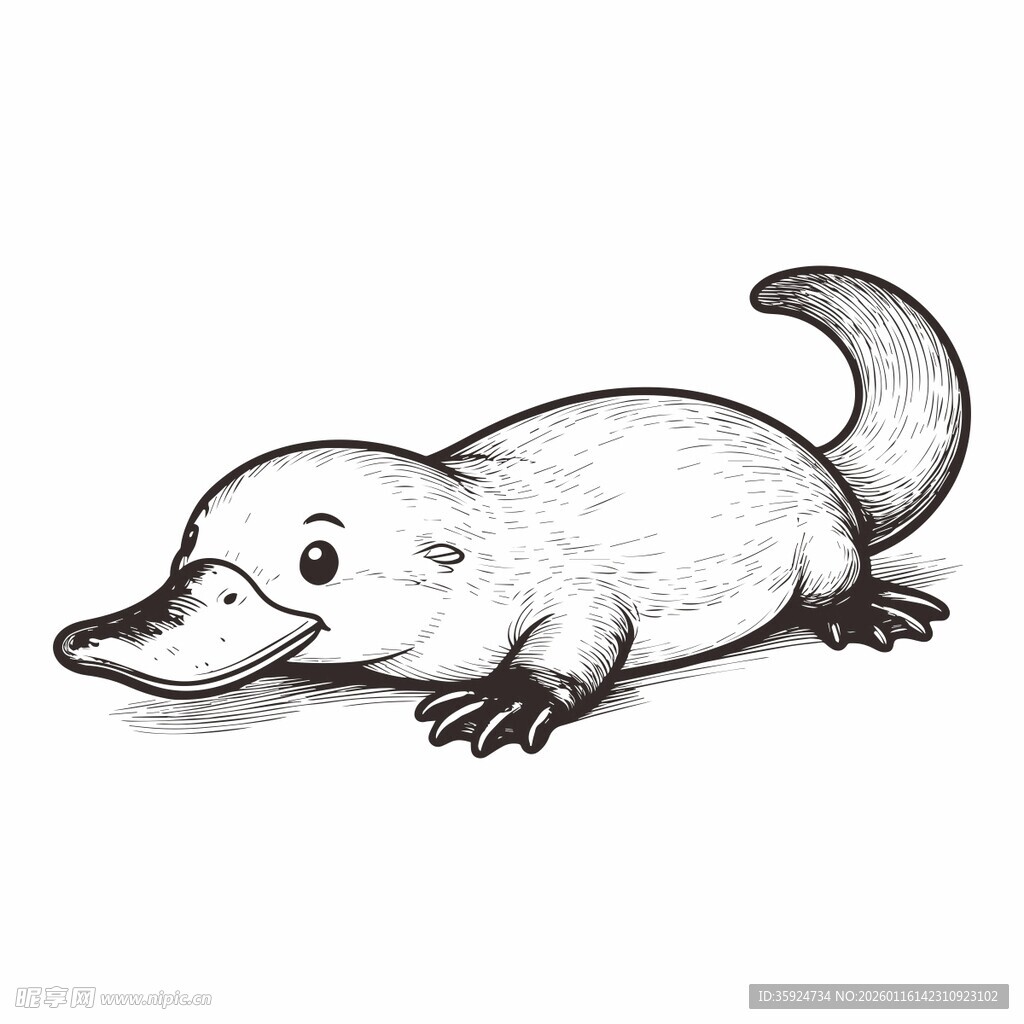 可爱鸭嘴兽卡通形象