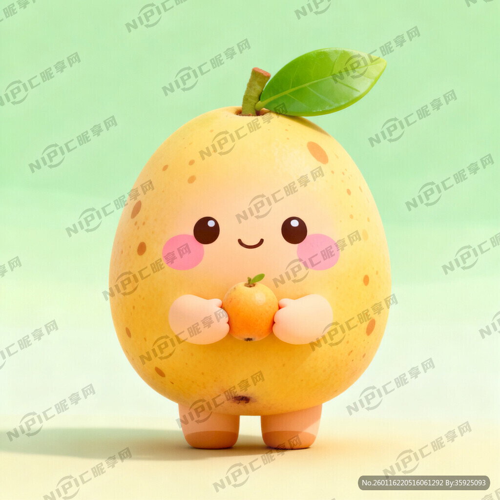 拟人化可爱枇杷娃娃