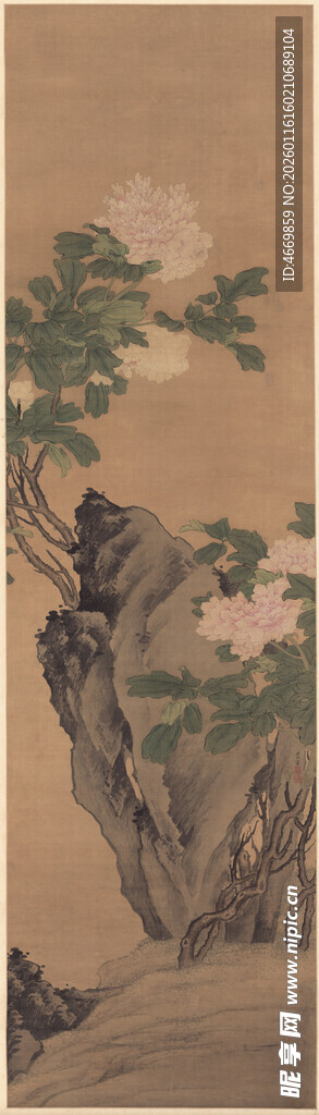 古意山水松树图