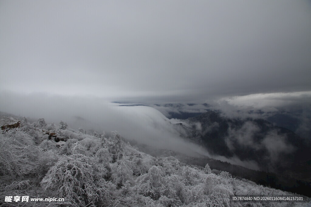 雪山云海壮丽景观