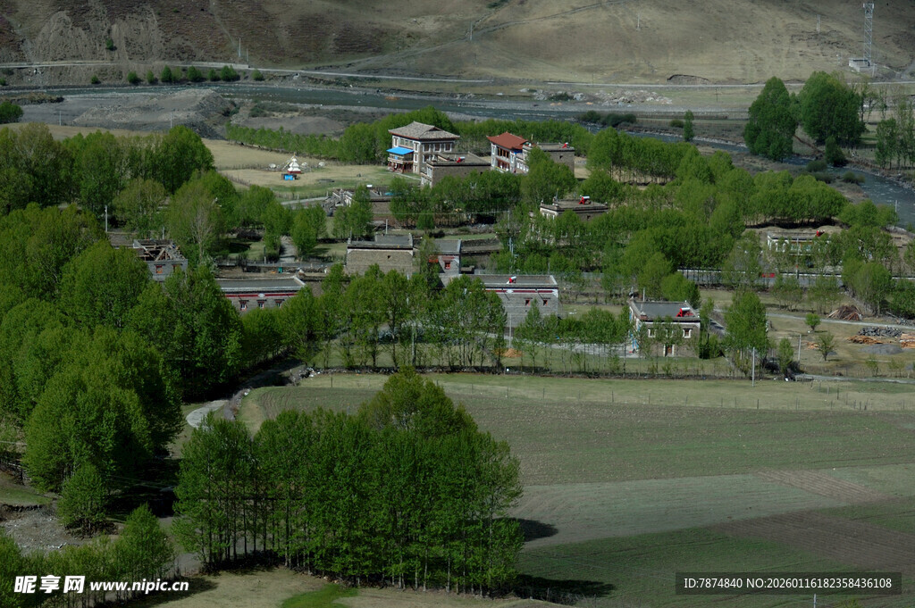 乡村绿意盎然的美丽景致