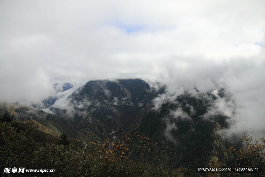 云雾缭绕的壮美山峦