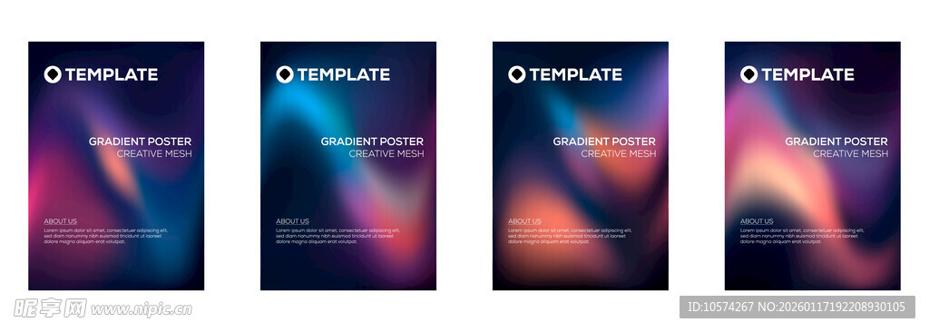 多彩渐变手机海报设计