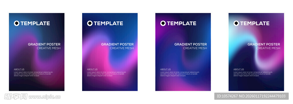 炫彩渐变背景海报模板