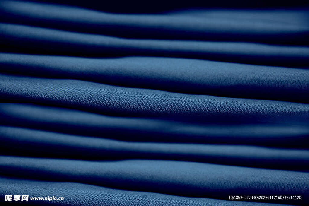 深蓝色波纹布料纹理