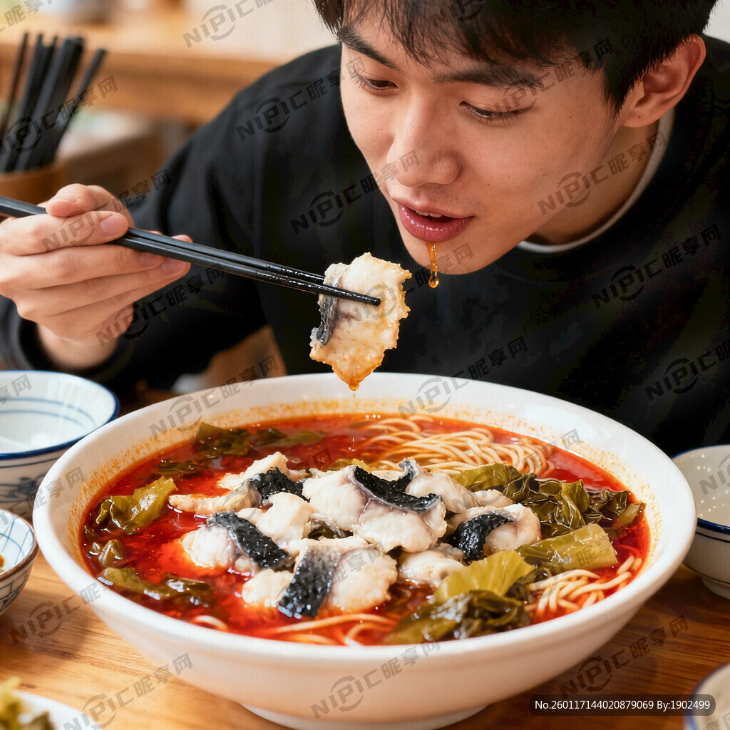 有人正在吃酸菜黑鱼片