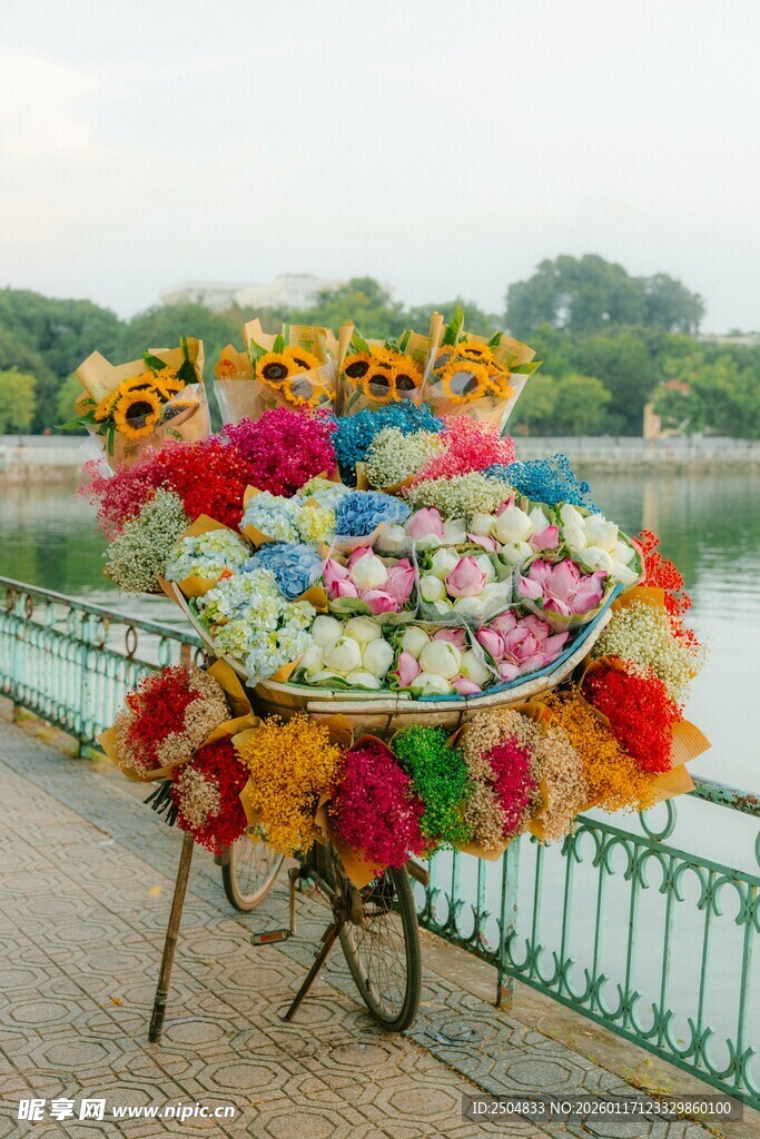 多彩鲜花摊 绽放美好