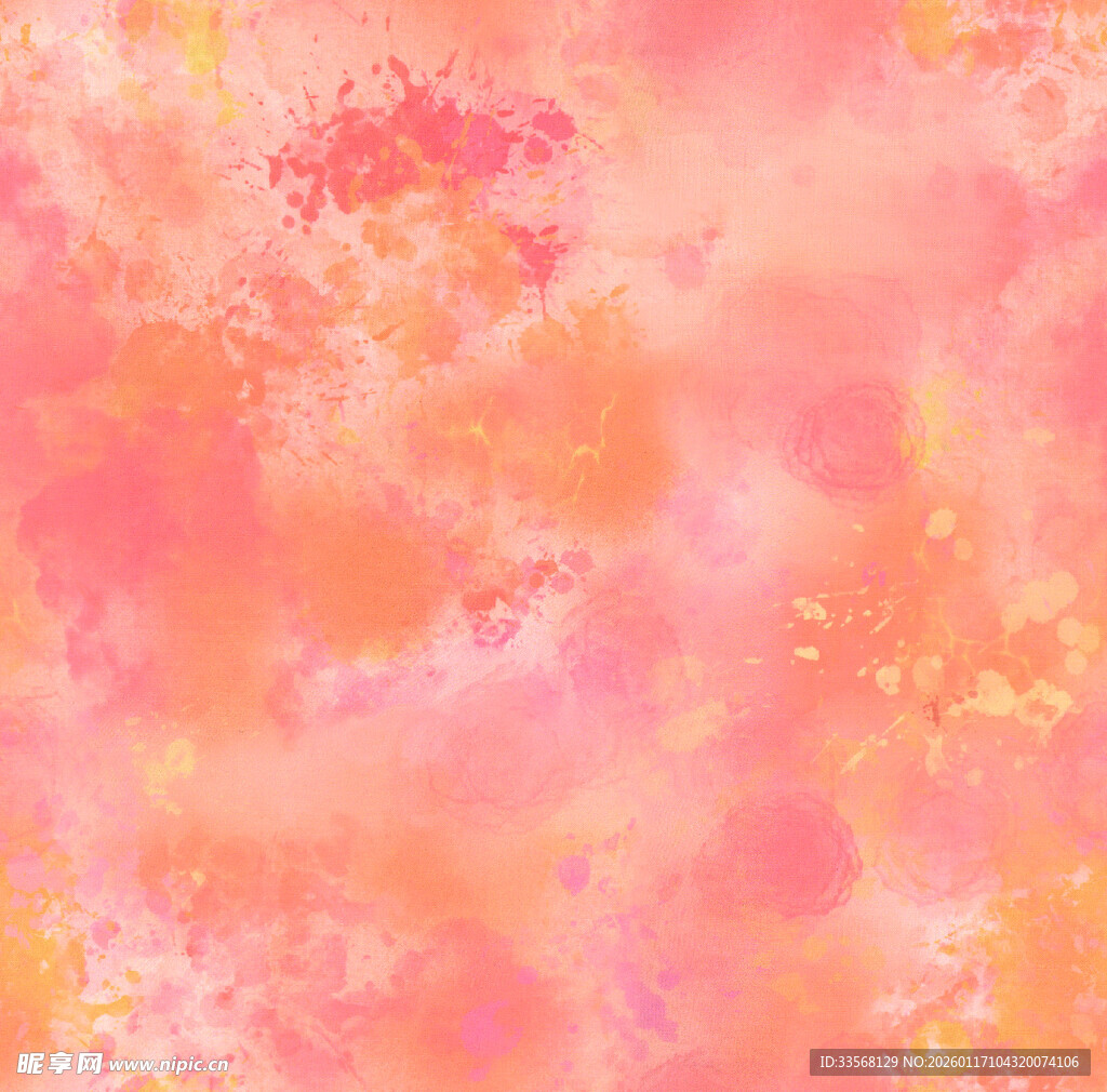 梦幻粉橙水彩背景纹理