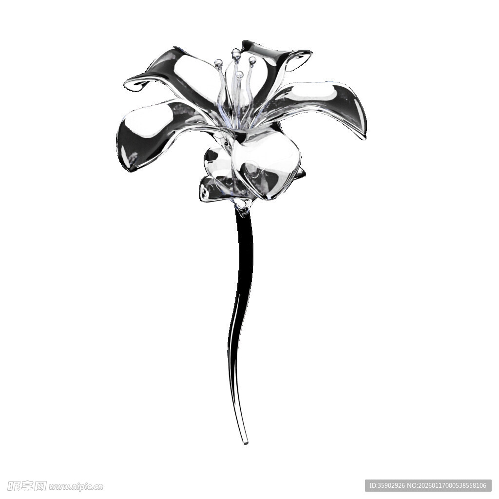 精致银色花朵造型