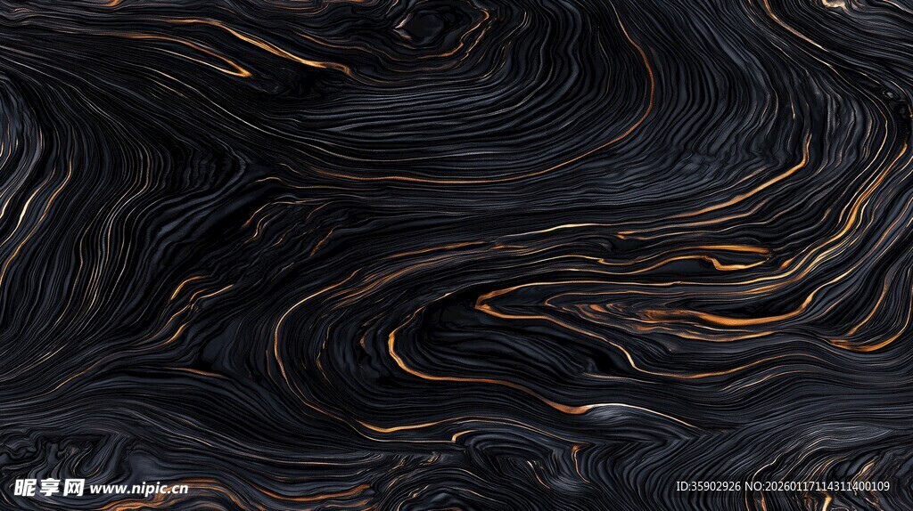 黑金流动纹理背景图