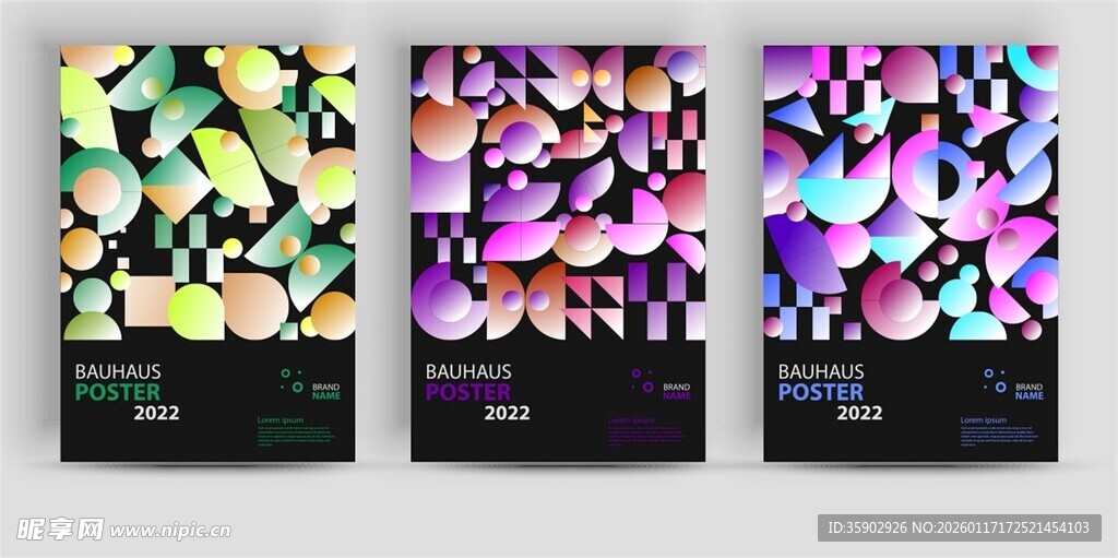 炫彩几何图案创意海报