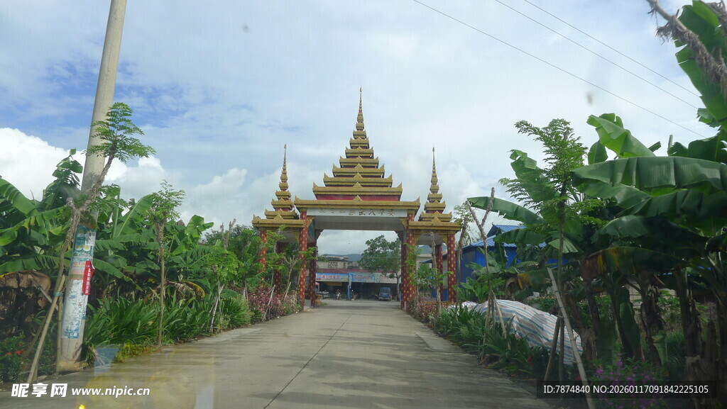 东南亚风格寺庙入口景观