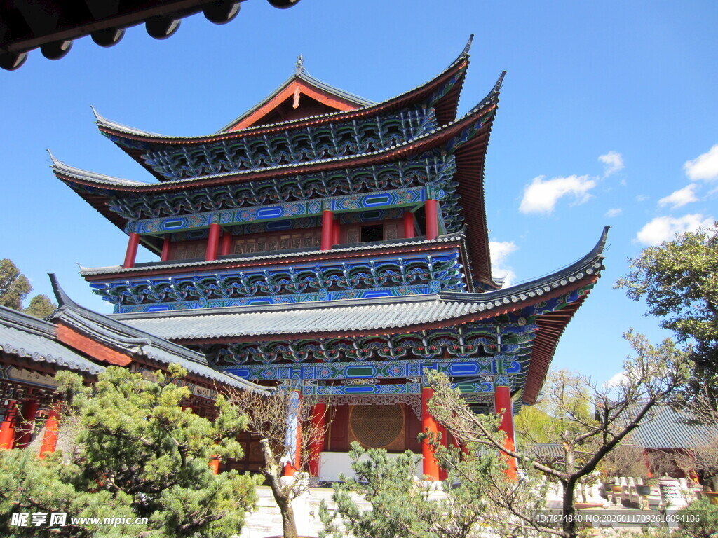 中式古建筑塔楼风景