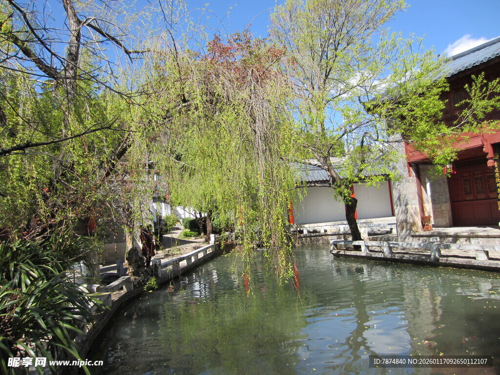 中式园林水景雅致风光