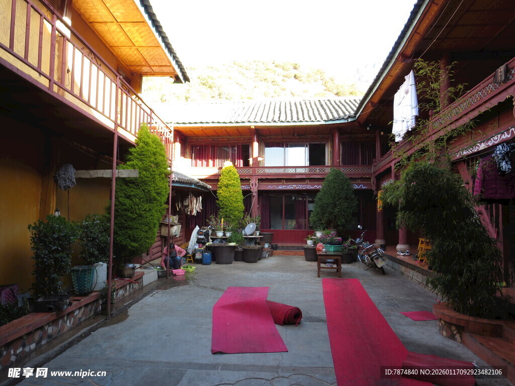 中式庭院内的宁静景致