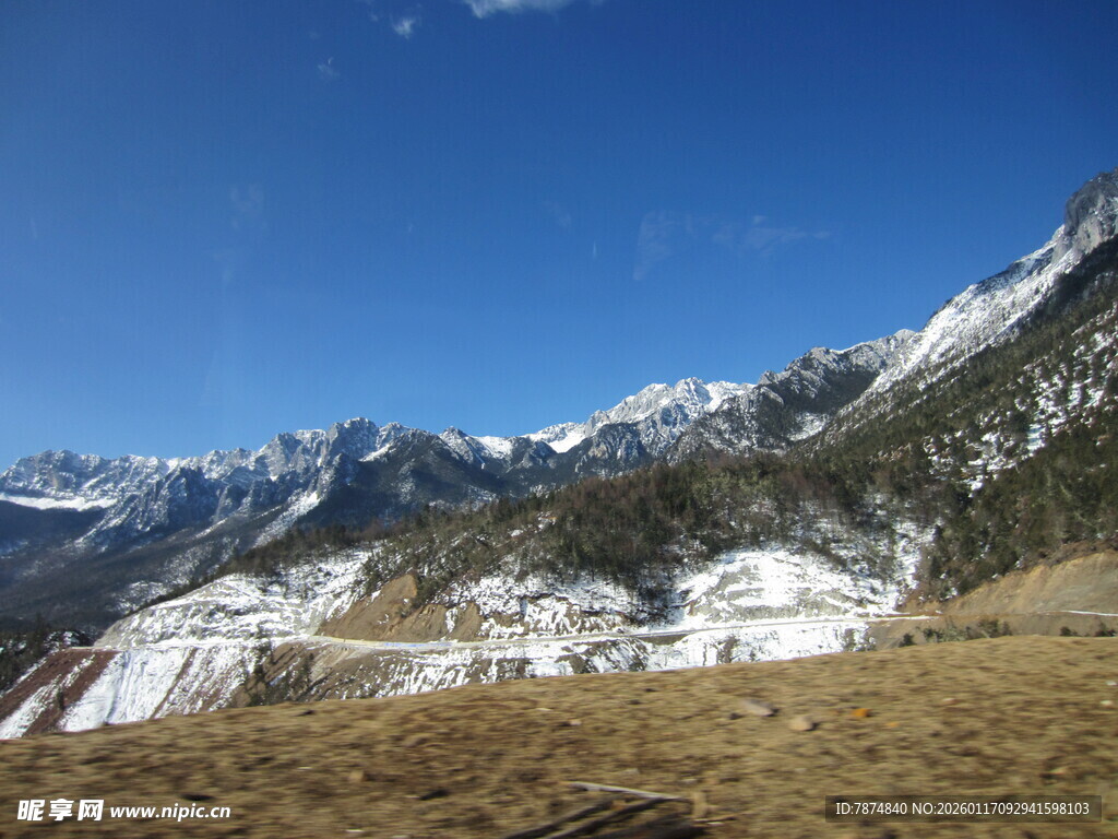 雪山下的广袤原野