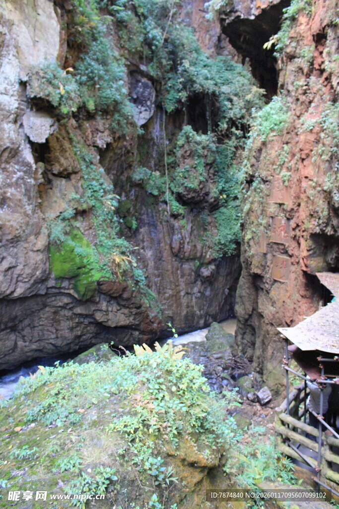 山间幽美溪谷景色