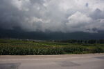 乌云压境下的田野公路
