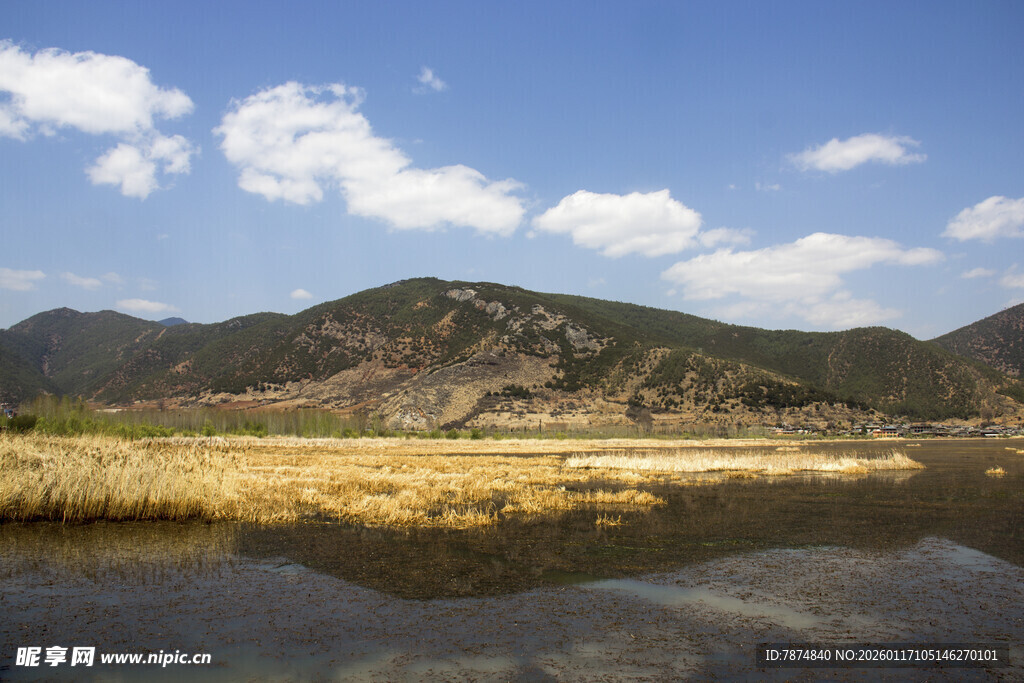 山水相依的宁静自然风光