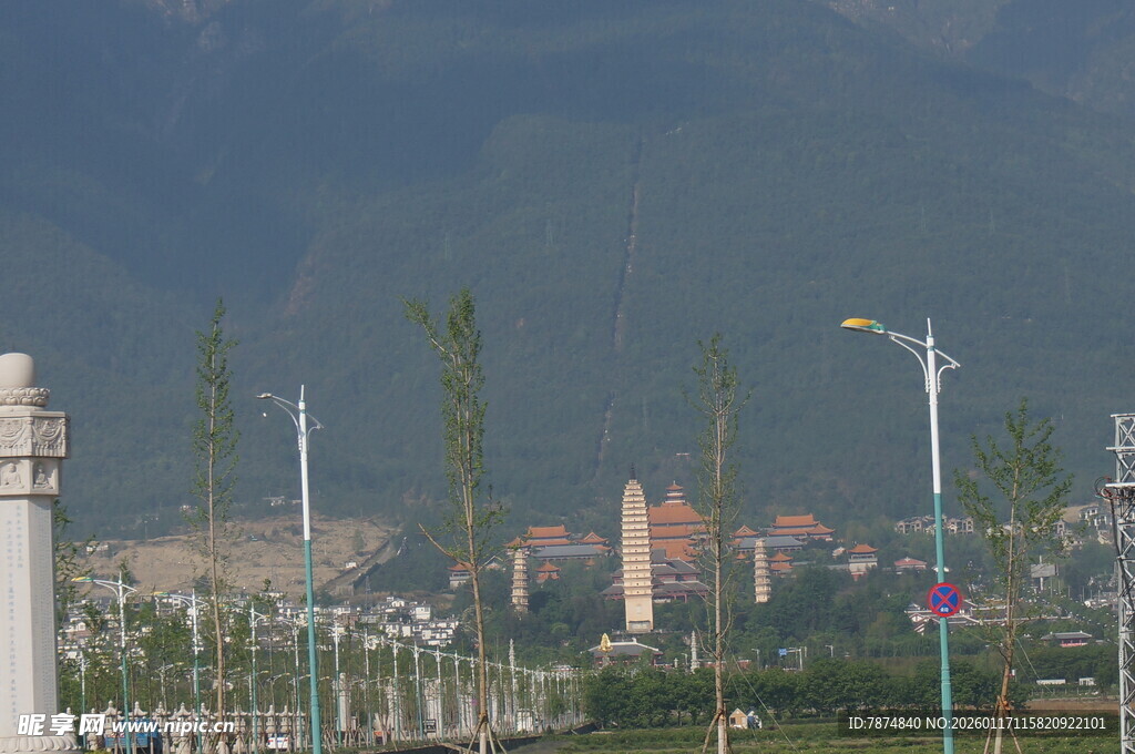 城市中的风力发电设施景观