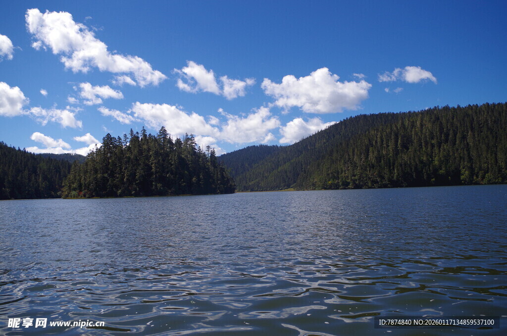 宁静湖畔的自然风光