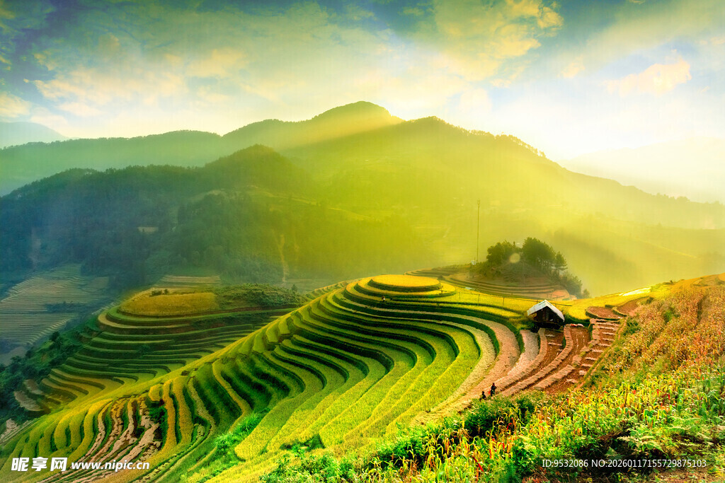 山间梯田美景摄影