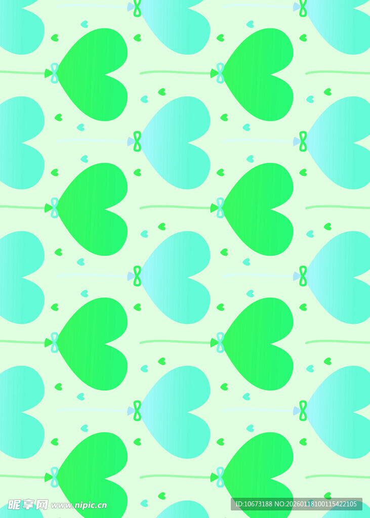 清新心形图案背景