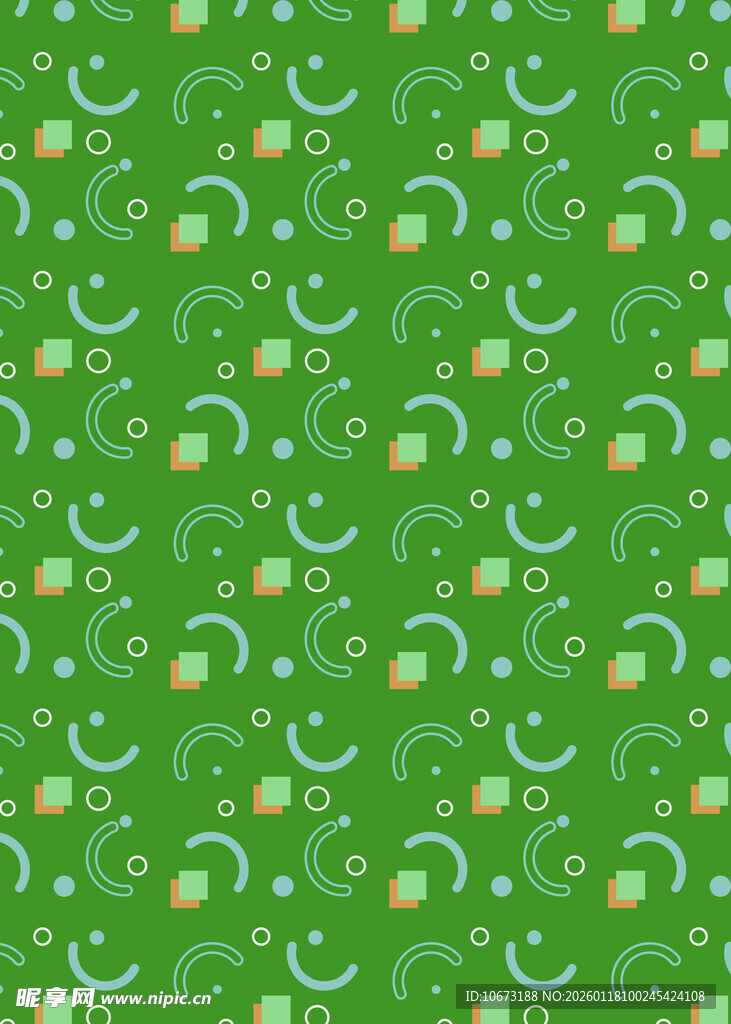 绿色月牙圆点图案背景