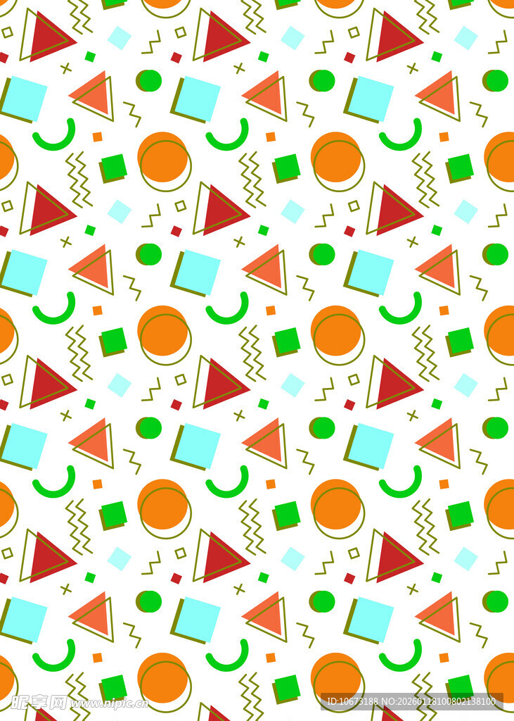 多彩几何水果图案背景