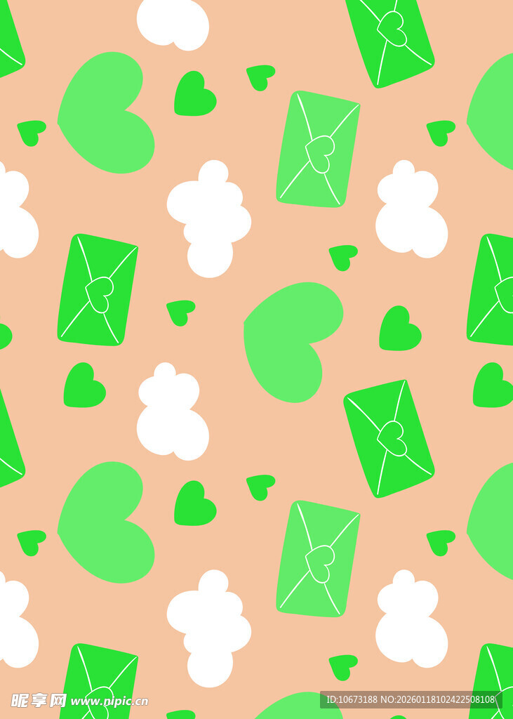 清新绿粉几何图案背景