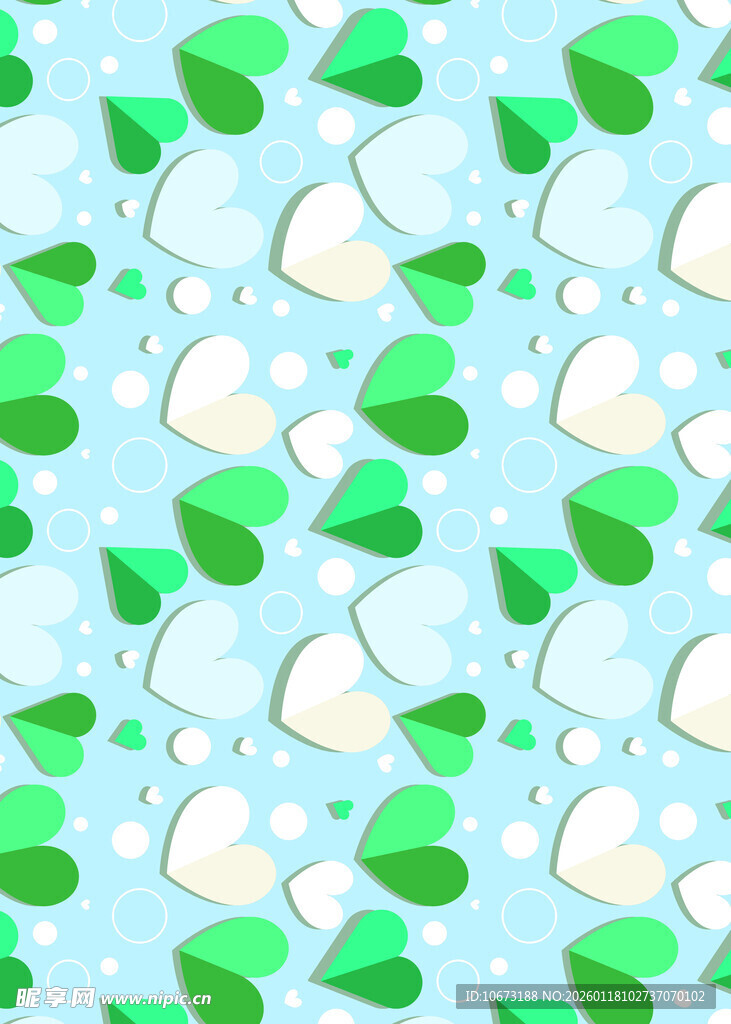 清新绿叶图案背景