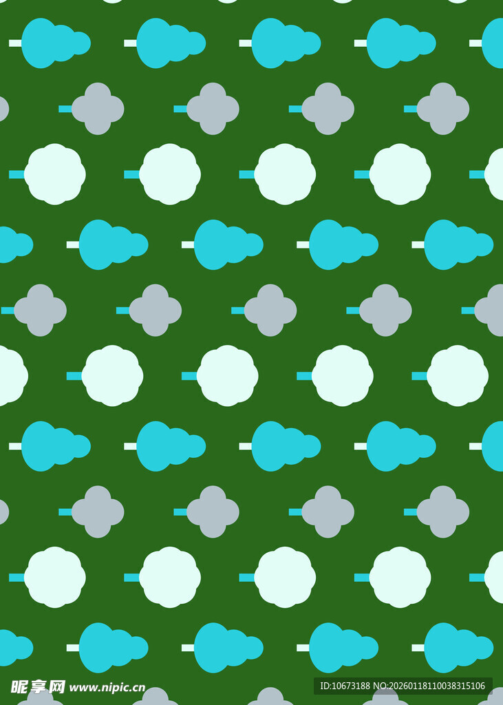 绿色底几何图案无缝背景