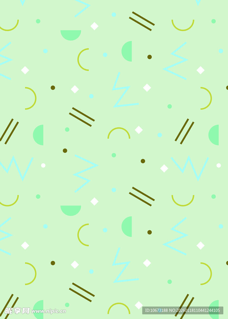 清新绿色几何图案背景