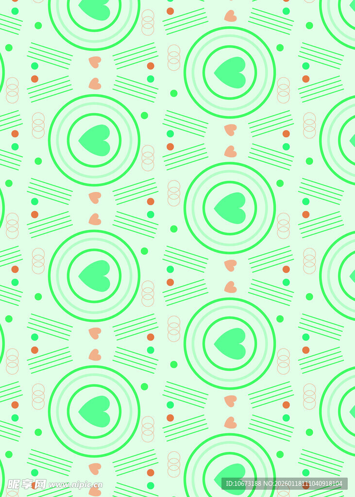 清新绿色圆圈图案背景