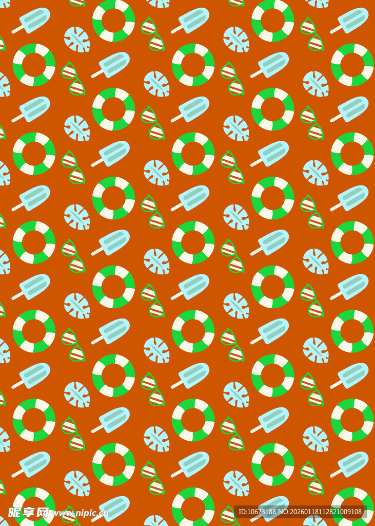 橙色底多彩图案装饰纹理