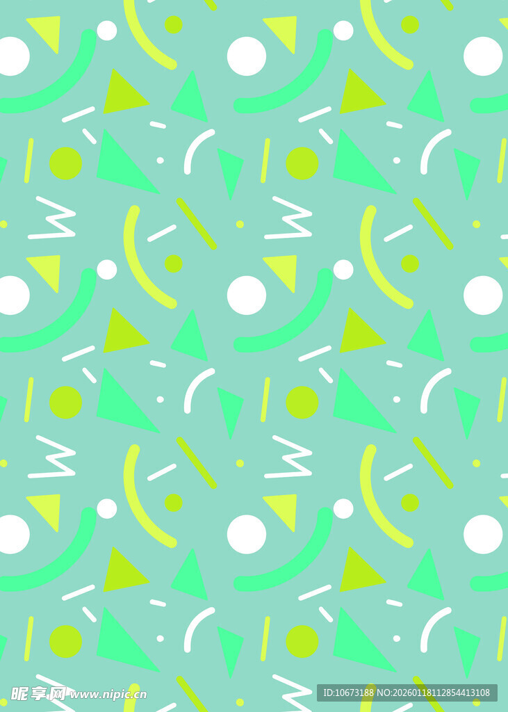 清新绿底几何图案纹理