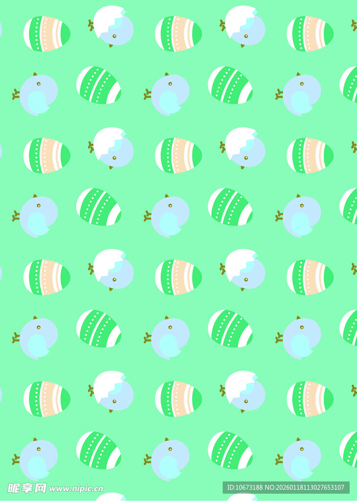 清新绿底几何图案背景