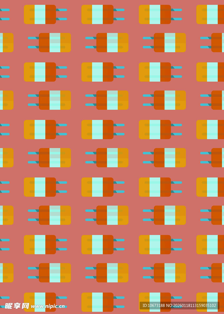 橙色调几何方块图案背景