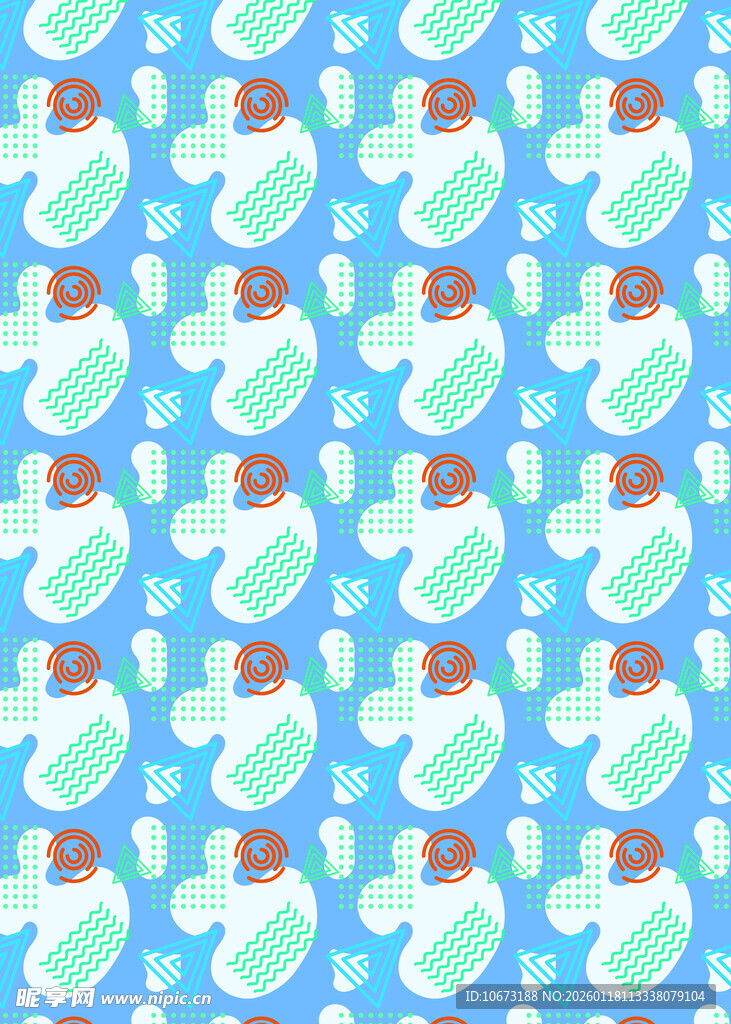 蓝色背景的卡通图案纹理