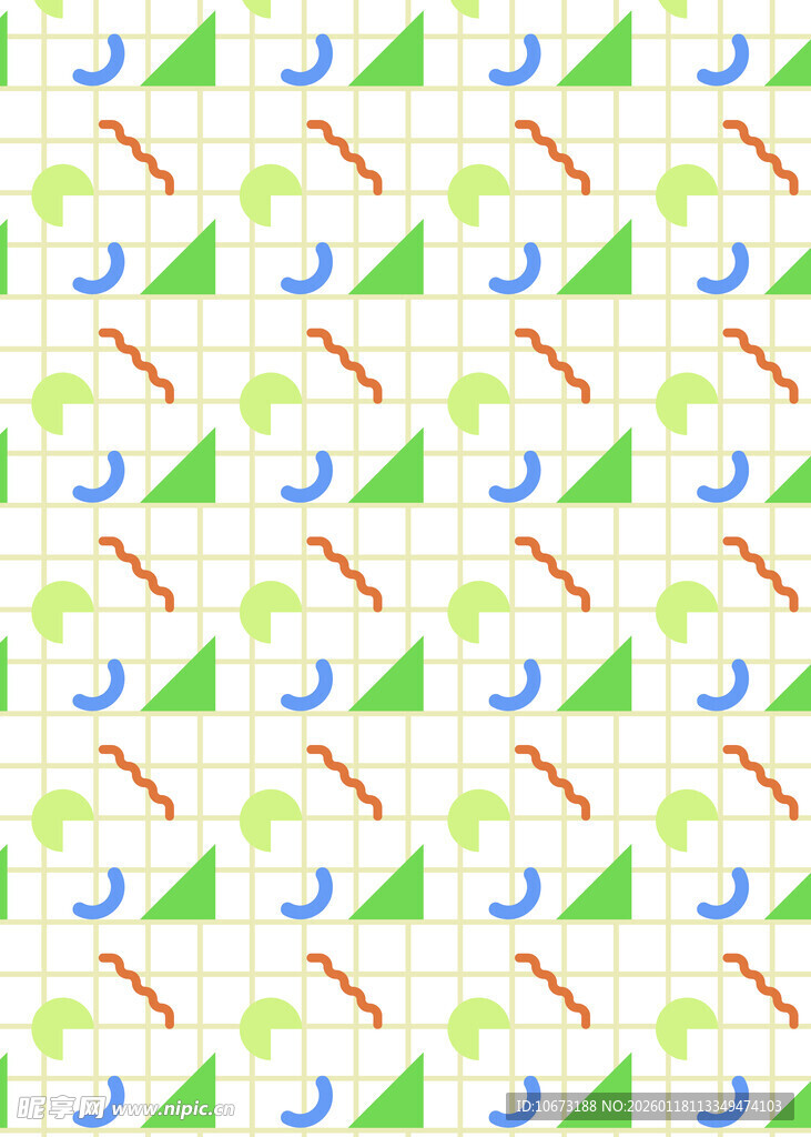 多彩几何图案无缝背景图