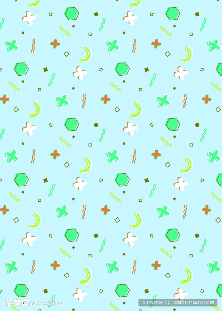 清新绿色卡通图案背景