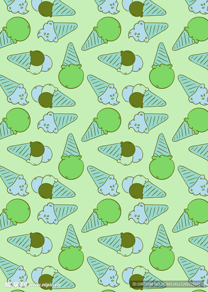 清新冰淇淋图案背景