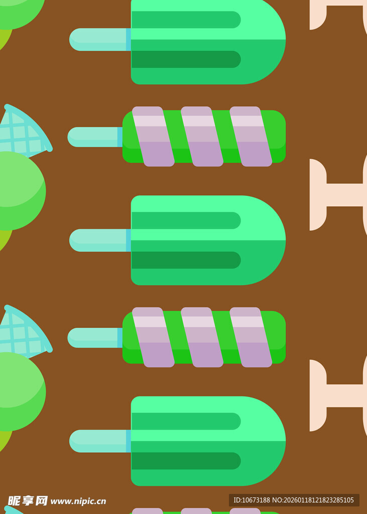 多彩冰棍图案背景设计