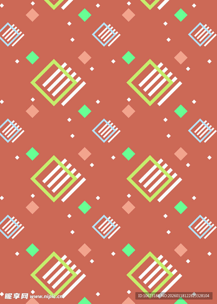 红色几何图案无缝背景