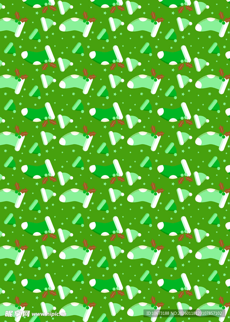 绿色圣诞图案背景纹理