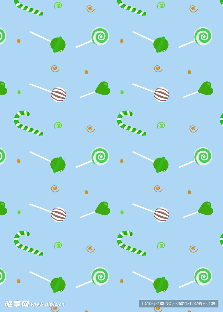 浅蓝色底多彩糖果图案背景