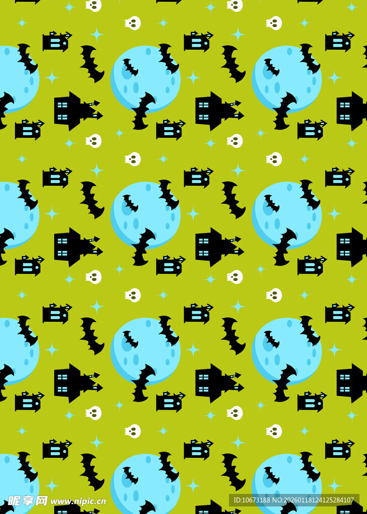 黄色底卡通图案无缝背景