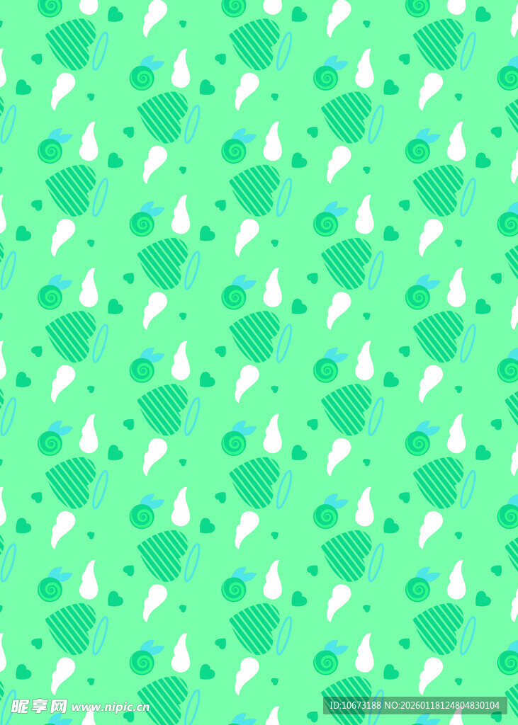 绿色卡通图案背景纹理