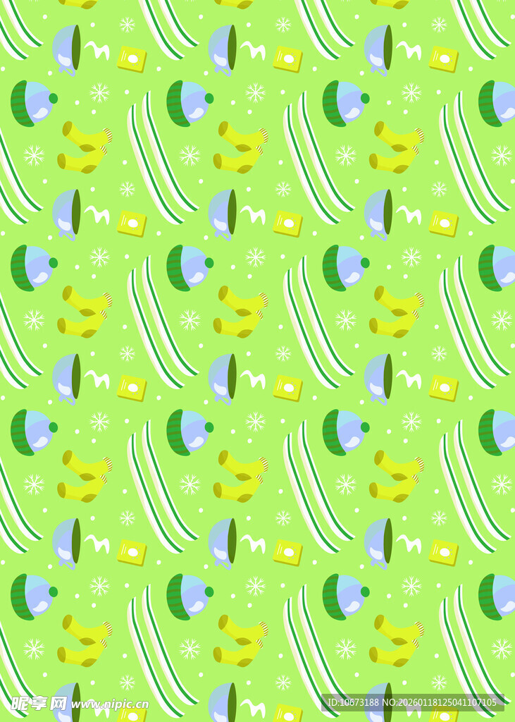 清新绿色叶脉花卉图案