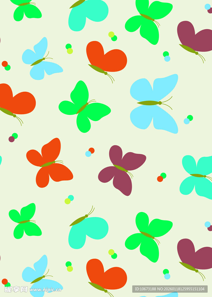 多彩蝴蝶图案背景